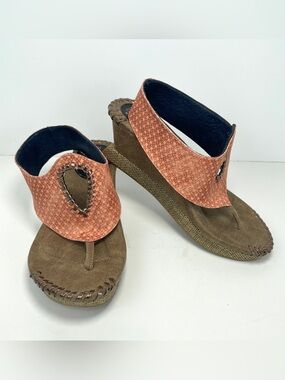 Modzori Lucia Wedge Thong Reversibles Sandals Sz 8